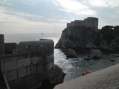 Scenic view of Dubrovnik old town and the Adriatic Sea