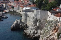 Panoramic view of Dubrovnik's Old Town with its historic walls and the Adriatic Sea