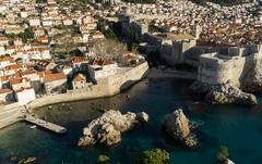 View of Dubrovnik city walls from Fort Lovrijenac