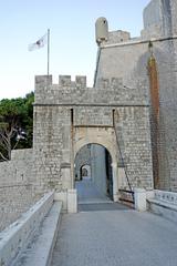 Ploče Gate and stone bridge in Dubrovnik, Croatia