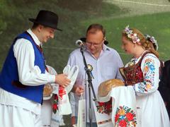 People performing traditional Romanian dance at the Prague Romanian Festival