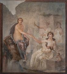 Fresco of goddess Isis receiving nymph Io at her sanctuary in Canopus, Egypt