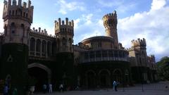 Bangalore Palace at dusk with warm lights