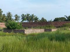 View of the large pond at Chandragiri Fort in Kasaragod