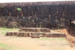 Stage made with rock in Chandragiri Fort