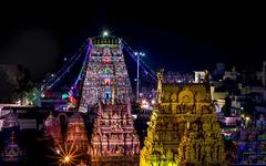 Parthasarathy temple Gopurams during Vaikunda Ekaadasi festival