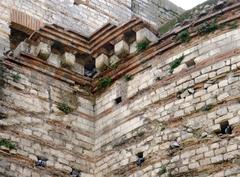 detailed view of the historic Arles Thermes in France