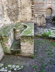 Detailed view of Arles thermal baths, a classified Monument Historique in France