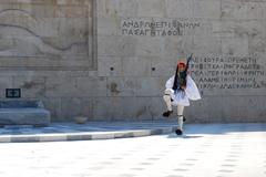 Greek Parliament guard change in Athens on August 2, 2009