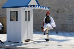 Greek Parliamentary guard change ceremony in Athens on August 2, 2009