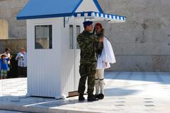 guard change ceremony at the Greek parliament in Athens on August 2, 2009