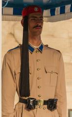 Evzone guard at the Tomb of the Unknown Soldier in Athens, Greece