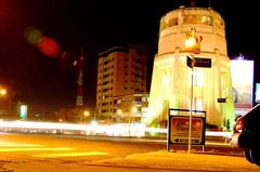 Night view of Torre do Castelo in Campinas