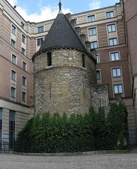 Medieval fortification tower in Brussels