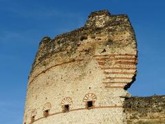 summit detail of Vésone Tower in Périgueux, Dordogne, France