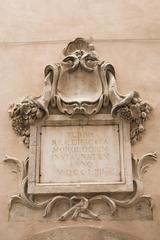 commemorative slab of the edification of the Clock Tower in Nîmes