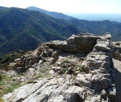 Tour de la Massane ruins on the rocky western platform