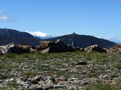 Tour de la Massane with Tour Madeloc in view, Canigou Massif in the background