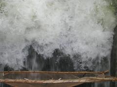 Fishing in the sluices of Kallanai Dam, Trichy