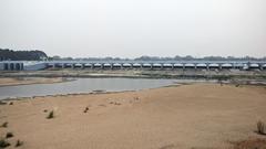 View of Kallanai Dam and its natural surroundings in South Eastern Tamil Nadu