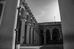 monochrome image of Thirumalai Nayakkar Mahal architecture