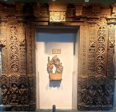 stone carving entrance of a temple at Chennai Museum