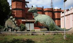 Government Museum in Chennai with dinosaur statues