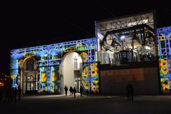 projections on Ateliers des Capucins' facades during pole innovation inauguration