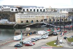 Construction progress at Capucins station with visible pylon