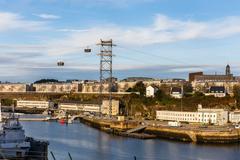 Brest cable car crossing the Penfeld river