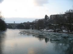 Frozen Arve River near the confluence