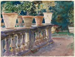 Watercolor painting of Villa di Marlia by John Singer Sargent