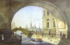 View of the Hermitage Bridge in the 1820s lithograph