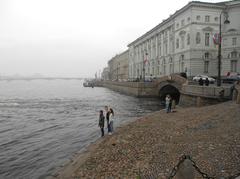 Rainy day in Petersburg with wet streets