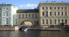 Ermitage Bridge over Neva River in Saint Petersburg