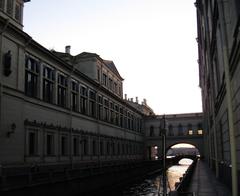 Winter Canal at sunset in Saint Petersburg, Russia