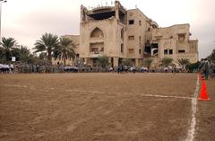 U.S. Army Soldiers at Baghdad Bowl during American football game at FOB Prosperity, Al Salam Palace, Iraq