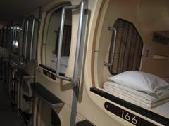 Capsule hotel in Osaka, August 2007