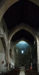 Interior view towards the apse of the 12th-century Sainte-Marie Notre-Dame-de-l’Assomption church