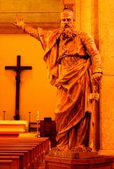 Wooden statue of Saint Paul by André-Joseph Allar in Notre-Dame-du-Bon-Voyage church, La Seyne-sur-Mer