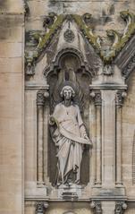 Statue on the facade of Saint Baudilus church in Nîmes