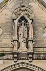 Saint Baudilus statue on Saint Baudilus church facade in Nîmes