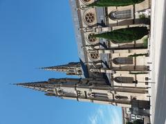 Saint-Baudile Church spires viewed from the east