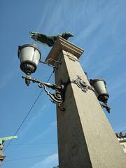 Eagles Bridge in Sofia, Bulgaria with surrounding traffic and greenery