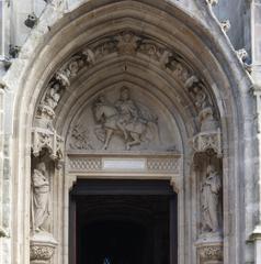 Detail of the grand portal at Église Saint-Maurice in Lille