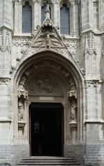 Lille Saint-Maurice Church portal with statues by Henri Biebuyck