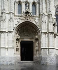 Saint Maurice Church portal with statues in Lille