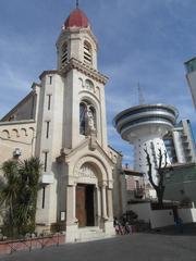 Palavas church and the Mediterranean lighthouse