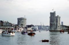 Fishing boats in the foreport of La Rochelle during the transatlantic sailing race on May 15, 1982