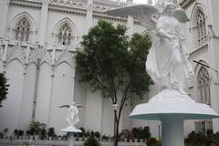 Garden of Basilica of Our Lady of Dolours in Thrissur City